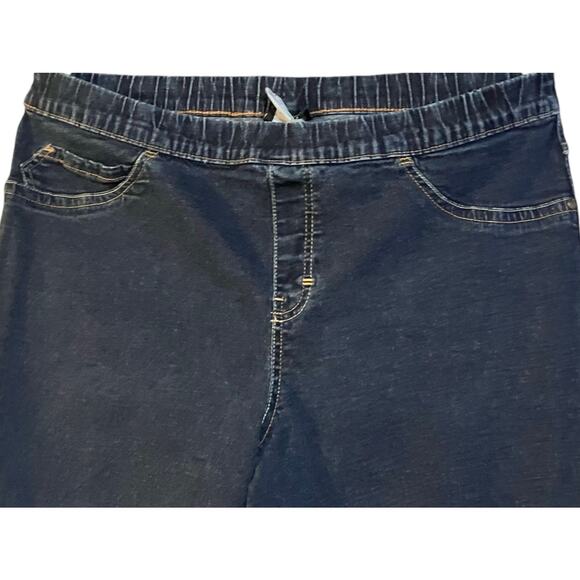 Lane Bryant Women's Dark Wash Skinny Pull-On Elastic Waist Jeans | Size 16 Avg - Picture 3 of 7
